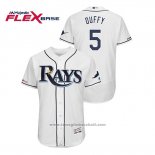 Maglia Baseball Uomo Tampa Bay Rays Matt Duffy 150 Anniversario Flex Base Bianco