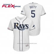 Maglia Baseball Uomo Tampa Bay Rays Matt Duffy 150 Anniversario Flex Base Bianco