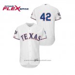 Maglia Baseball Uomo Texas Rangers 2019 Jackie Robinson Day Flex Base Bianco