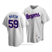 Maglia Baseball Uomo Texas Rangers Brett Martin Cooperstown Collection Primera Bianco