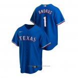 Maglia Baseball Uomo Texas Rangers Elvis Andrus Replica Alternato Blu