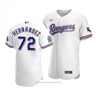 Maglia Baseball Uomo Texas Rangers Jonathan Hernandez Autentico Primera Bianco