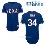 Maglia Baseball Uomo Texas Rangers Nolan Ryan 34 Blu Alternato Cool Base
