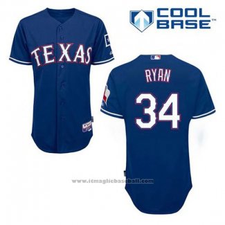 Maglia Baseball Uomo Texas Rangers Nolan Ryan 34 Blu Alternato Cool Base