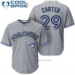 Maglia Baseball Uomo Toronto Blue Jays 29 Joe Carter Grigio Cool Base Collection