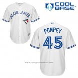 Maglia Baseball Uomo Toronto Blue Jays Dalton Pompey 45 Bianco Home Cool Base