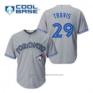 Maglia Baseball Uomo Toronto Blue Jays Devon Travis 29 Grigio Cool Base
