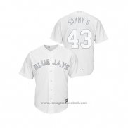 Maglia Baseball Uomo Toronto Blue Jays Sam Gaviglio 2019 Players Weekend Replica Bianco