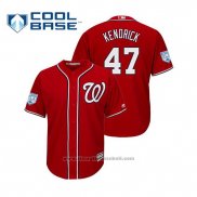 Maglia Baseball Uomo Washington Nationals Howie Kendrick Cool Base Allenamento Primaverile 2019 Rosso