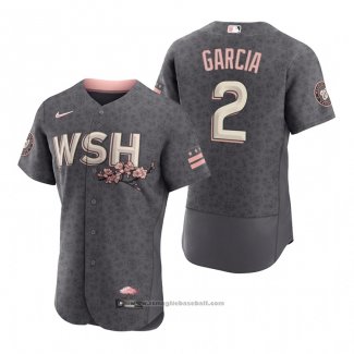 Maglia Baseball Uomo Washington Nationals Luis Garcia 2022 City Connect Autentico Grigio