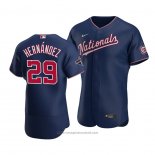 Maglia Baseball Uomo Washington Nationals Yadiel Hernandez Autentico Alternato 2020 Blu